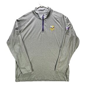 Under Armour Minnesota Vikings 1/4 Zip Mens XL Gray Heatgear Combine Authentic